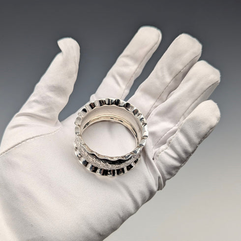 1898 British antique sterling silver napkin ring, 16g, Minshull & Latimer